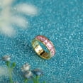 thumbnail image 2 of Eternity Rainbow Baguette Ring, Emerald Cut Cubic Zirconia, Birthstone Wedding Thumb Ring for Women and Men – Muses Art Design, 2 of 6