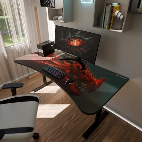 Arozzi Arena Gaming Desk Mat, Full Surface Custom Desk Pad, Interchangeable, Water Resistant & Washable Computer Desk Mouse Pad with Stitched Edges (D001)