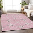 thumbnail image 5 of HomeRoots 675394 8 x 10 ft. Pink, Ivory & Gray Geometric Transitional Washable Machine Made Rectangle Area Rug with UV Protection, 5 of 9
