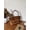 golden brown, variant on Cowhide Leather Women Trapezoid Tote Bag, Shoulder Work Bag, Suede Texture, Large Capacity