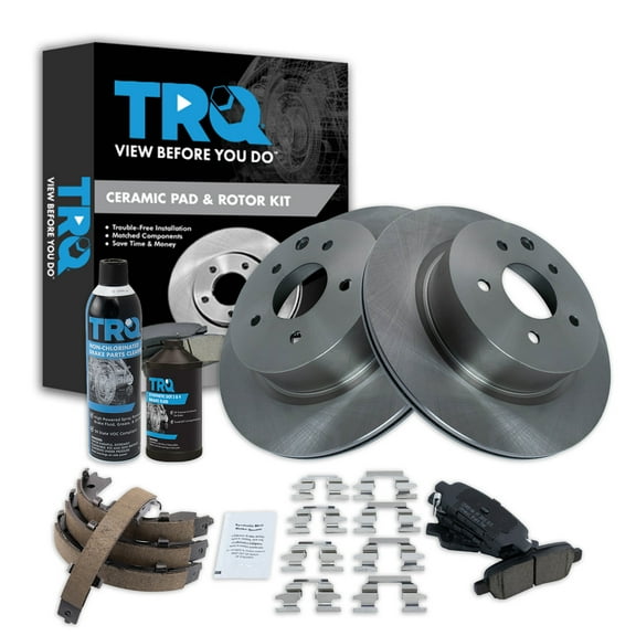 TRQ Rear Brake Pad & Rotor Kit BKA34893 Fits Select 2009-2019 Nissan Maxima