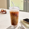 thumbnail image 4 of Better Homes & Gardens Glass 21oz Tumbler Ribbed with Glass Lid and Straw, 4 of 12