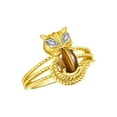 thumbnail image 3 of RYLOS Rings for Women 14K Gold Plated Silver CAT Ring 7X5MM Oval Gemstone &  Sparkling Diamonds Tiger Eye Jewelry Size 11, 3 of 7