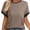 Pale Khaki, variant on Women's Short Sleeve T Shirts Summer Ribbed Knit Crewneck Striped Loose Basic Tee Casual Tops Blouses