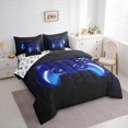 thumbnail image 3 of jejeloiu Blue Teens Gamepad Bedding Comforter Set 7pcs,Modern Gamer Queen Bedding Sets,Green Video Game Queen Sheet Sets For Boys Kids,Ultra Soft Home Decor Reversible, 3 of 8