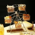 thumbnail image 3 of 1Pcs Food Rack+5 Cup Stainless Steel Ferris Wheel Food Rack Snack Rack Vintage Frame Party Rotatable Pastry Cupcake, 3 of 5