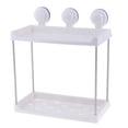 thumbnail image 1 of Estante organizador de baño de plástico de 2 niveles para pared de baño - Kit 2 niveles rectangulares, 1 of 9
