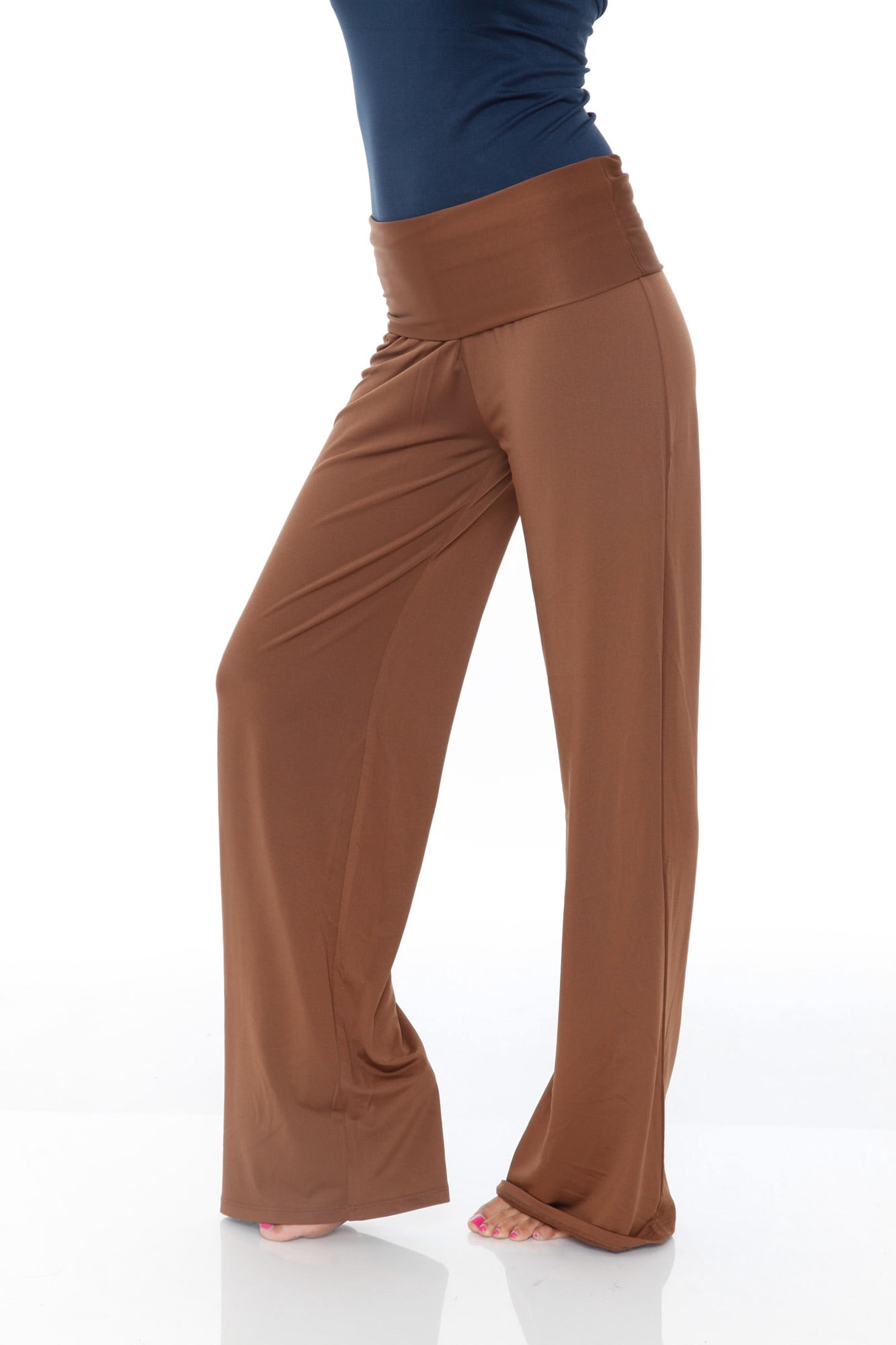 White Mark Women's Solid Palazzo Pants
