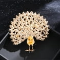 thumbnail image 5 of Fancy Rhinestone Big Peacock Brooch Pin for Women Gold Plated Fashion Exquisite Exaggerated Crystal Bird Tail Animal Brooches Lapel Pins Wedding Costume Accessories Jewelry, 5 of 11