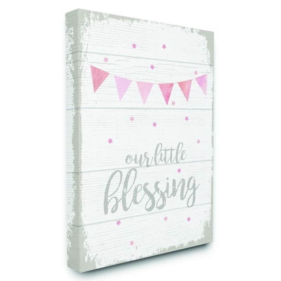 The Kids Room by Stupell Our Little Blessing Pink Kids Word Design Canvas Wall Art by Daphne Polselli