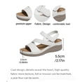 thumbnail image 6 of Rokment Women's Orthopedic Walking Sandals with Arch Support Comfortable Stylish Casual Leather Platform Wedge Orthotic Beach Summer Dressy Shoes White Size 7.5, 6 of 9