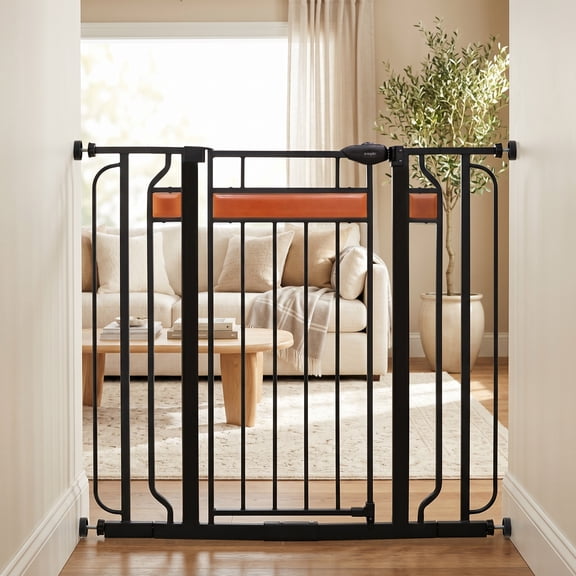 Regalo Home Accents Extra Tall Walk Thru Baby Safety Gate 37 inch New Zealand Pine