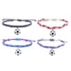 thumbnail image 1 of Pulsera de la amistad de 4 piezas con colgante de fútbol Tejido colorido ajustable para mujer y hombre, 1 of 5