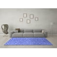 thumbnail image 3 of Ahgly Company Machine Washable Indoor Rectangle Solid Blue Modern Area Rugs, 2' x 4', 3 of 4