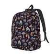 thumbnail image 2 of Balery Colorful Mushrooms in Doodle Style Vintage Canvas Backpack for Men and Women - Large Capacity, Durable Travel Laptop Bag for School, Work, Hiking, and Outdoor Activities, 2 of 7