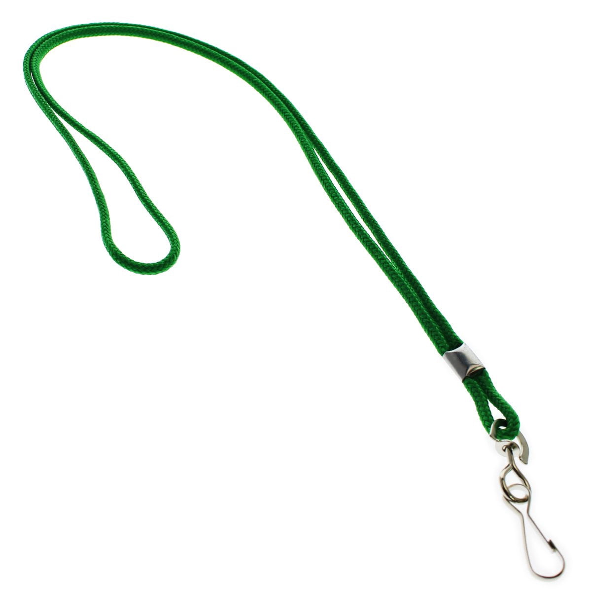 Bulk 100 Pack - Premium Round ID Badge Neck Lanyards for Card Holders and Name Tags - 36 in Non-Breakaway Heavy Duty Cord & Secure Metal Swivel J Hook Clip by Specialist ID (Green)