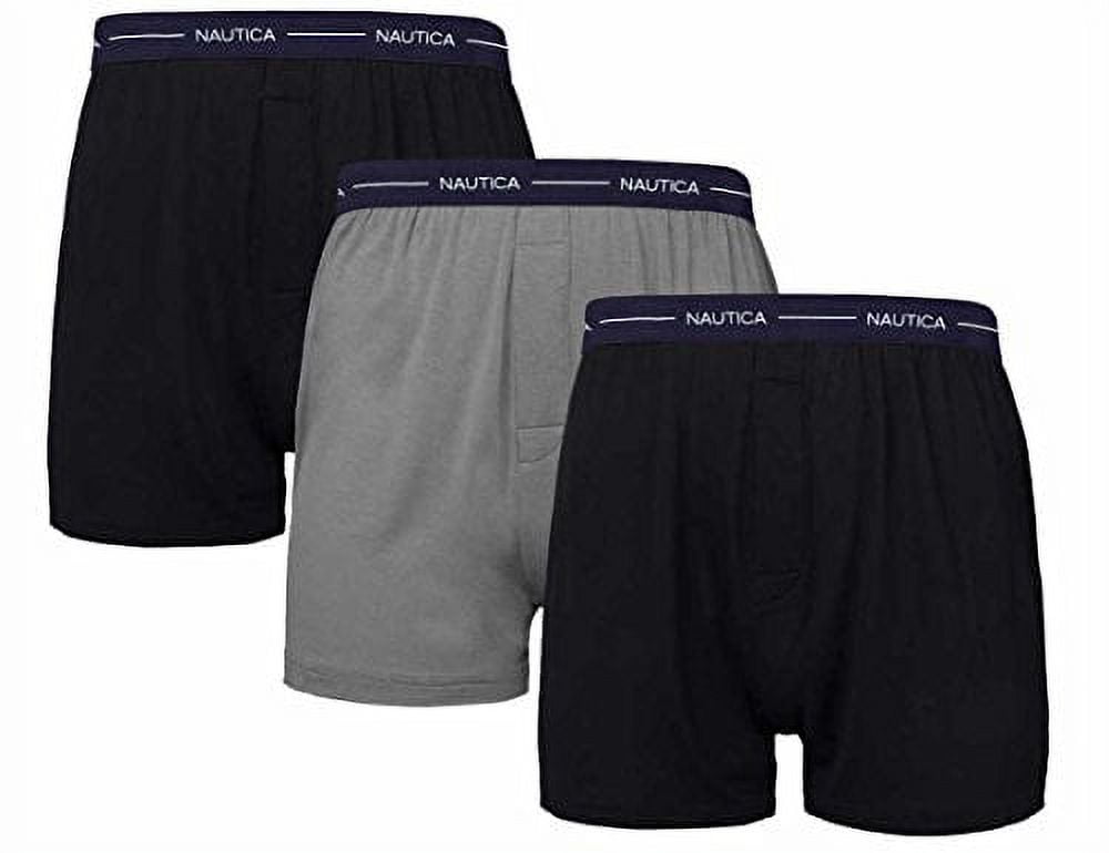 Nautica Men's Boxer Modal Cotton Fit Boxer with Functional Fly Tagless, 3  Pack (Medium, Navy- Sky Blue- Dark Blue) 