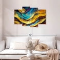 thumbnail image 2 of Elephant Stock Abstract Desert Dunes Wall Art - Horizontal Multi Panel Canvas - Living Room Wall Decor - Abstract Multi Panel - Orange And Turquoise Decor - 43" x 27", 2 of 8