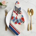 thumbnail image 2 of Patriotic American Flag Cloth Napkins, Blue Red Flowers Wreath Retro Beige Washable and Reusable Dinner Napkins Set of 6, Table Napkin for Kitchen Party Birthday Wedding Hotel Housewarming 20"x20", 2 of 9