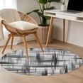 Black Weave Mesh 3FT Round Area Rugs Modern Minimalist Abstract Soft ...
