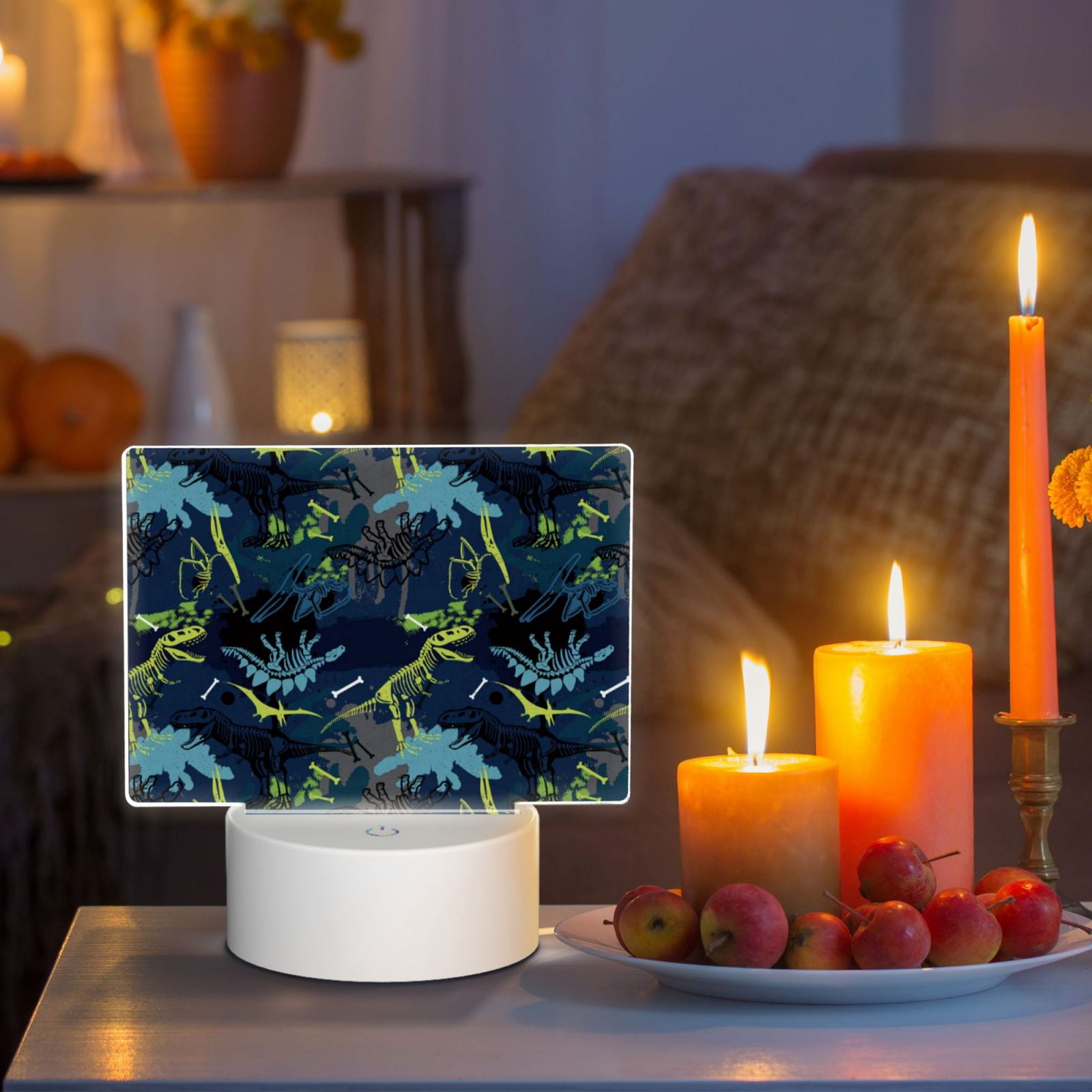 Kdxio Cartoon Dinosaur Rectangular Acrylic Night Light Acrylic Sleep Night Light Friend Gifts for Birthday Gifts for Women Teens Boys Girls