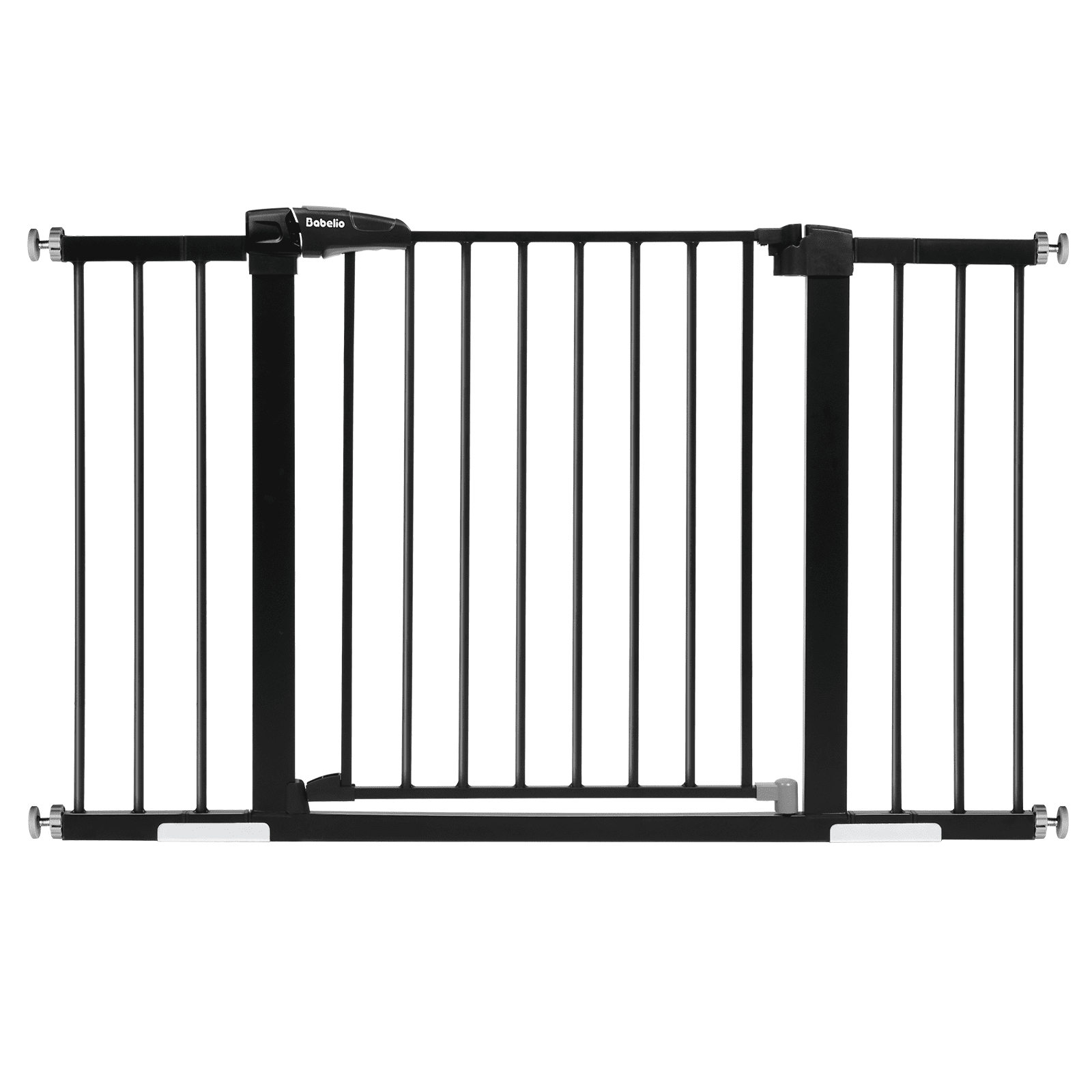 Stairs Easy Walk Thru Dog Gate with pet Door 29-43 Metal Cat Gate for Doorway Babelio Auto Close Baby Gate with Small Cat Door House Includes 4 Wall Cups and 3 Extension Pieces 