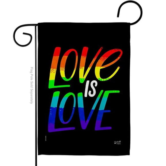 Angeleno Heritage G135520-BO Love Is Support Pride 13 x 18.5 in. Double-Sided Decorative Vertical Garden Flags for House Decoration Banner Yard Gift