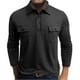 thumbnail image 1 of pstuiky camisas de manga larga para hombre, Camiseta informal de manga larga con botones y bolsillos dobles para hombre top de hombre xl, 1 of 6