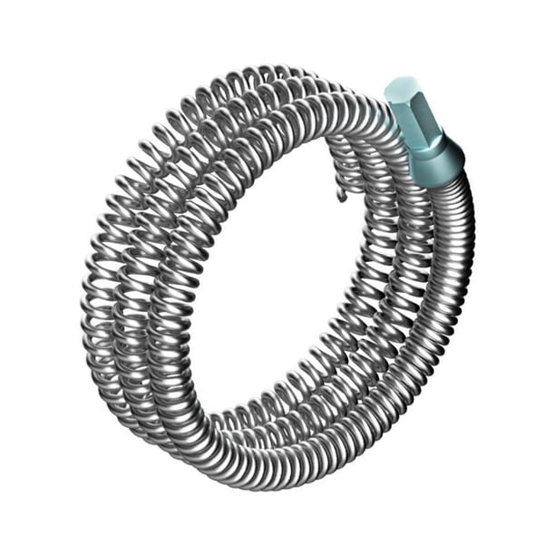 Desatascador de desagües con cable y accesorio de acero, herramienta para desatascar fregaderos. Longitud 2m