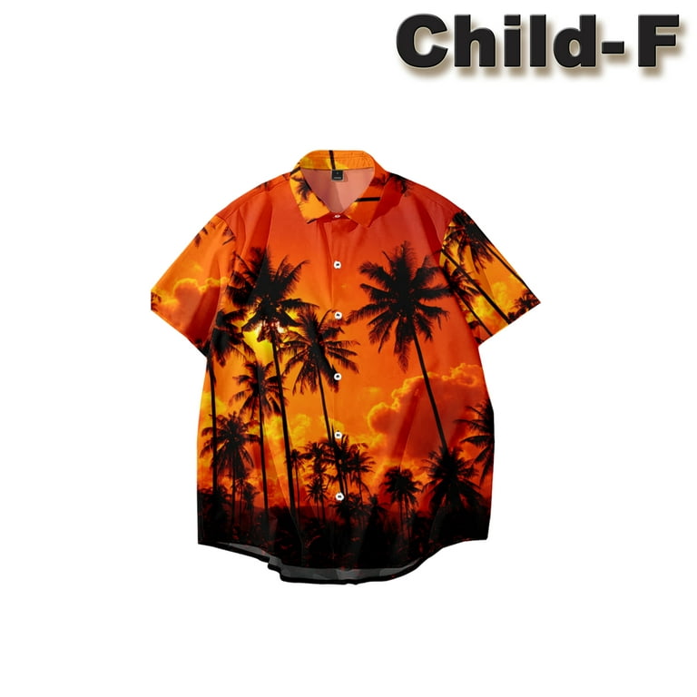 LUXIFER Men's and Boy's Hawaiian Shirts Print Foral Holiday