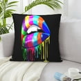 thumbnail image 6 of ZICANCN Decorative Throw Pillow Covers , Rainbow Lips LGBT Pride Couch Sofa Decorative Knit Pillow Covers for Living Room Farmhouse 16"x16", 6 of 8