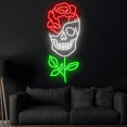 thumbnail image 4 of Craftnamesign Rose Skull Neon Sign, Bedroom Wall Decor, Skull Wall Art, 4 of 5