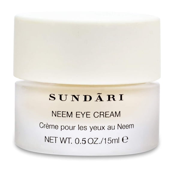 SUNDARI Neem Eye Cream 0.5 Fl Oz Crema ligera debajo de los ojos reduce la hinchazón, ojeras y reafirma la piel delicada, nutritiva y calmante