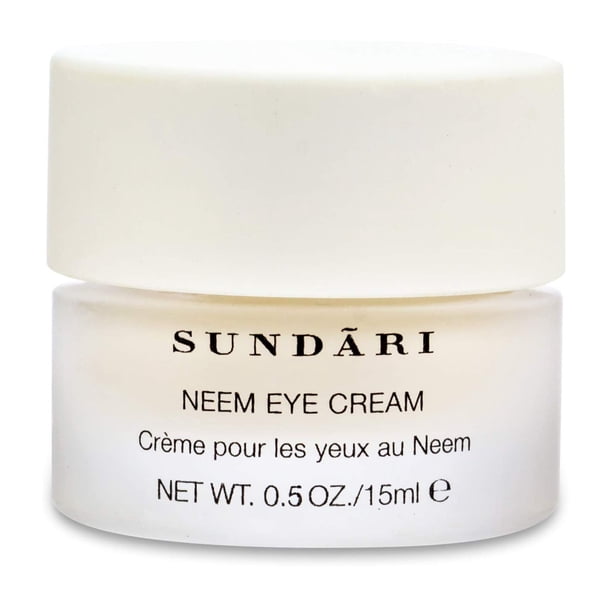 SUNDARI Neem Eye Cream 0.5 Fl Oz Crema ligera debajo de los ojos reduce la hinchazón, ojeras y reafirma la piel delicada, nutritiva y calmante