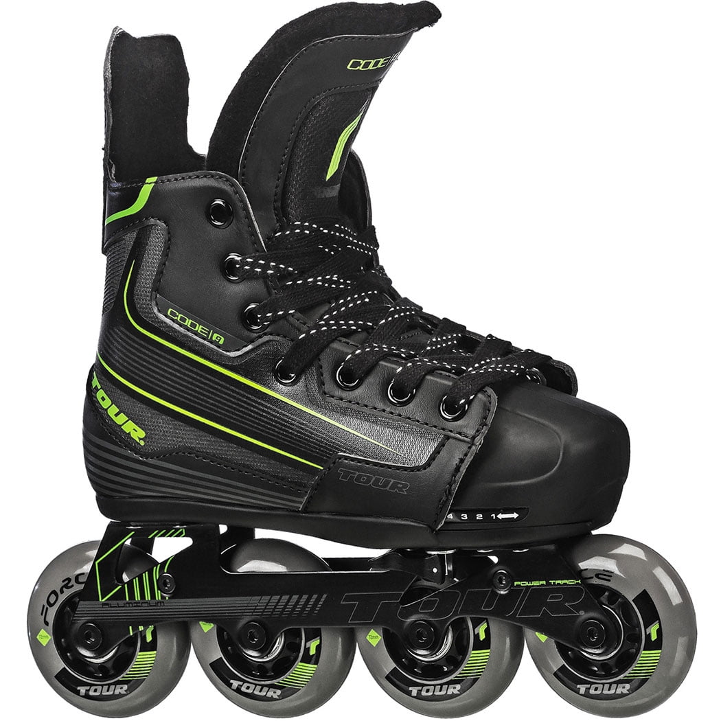 TOUR HOCKEY CODE 9 YOUTH ADJUSTABLE INLINE HOCKEY SKATE MED 1-4 by Tour