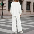 thumbnail image 4 of sususu Lounge Sets,Fashion Clothing Women's Casual Tracksuit Set Soft Long Sleeve Hooded Top with Jogger Pants Athletic Loungewear for Everyday Wear in Cool Weather - White, 4 of 7
