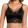 thumbnail image 2 of Afdoent Bras for Women Lace Push Up Bra Adjustable Straps Fixed Cup Satin Wirefree Comfy Everyday Bra, 2 of 7