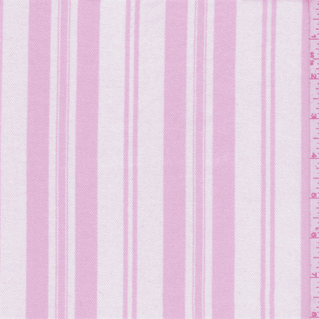 - Shabby Chic White/Creamy Pink Stripe Twill, Fabric By the Yard
