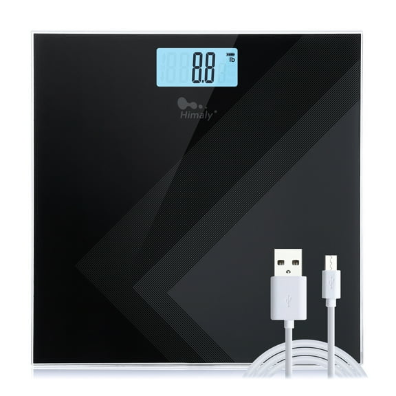 Himaly Digital Body Weight Scale, USB Rechargeable Bathroom Scale with LCD Display, 400Ibs