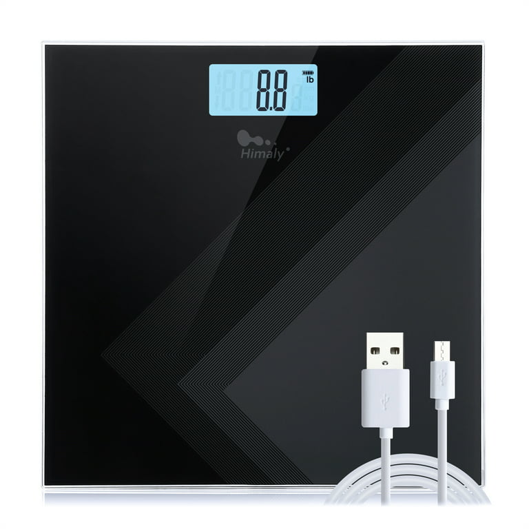 Rechargeable Digital Scale for Body Weight, Precision Bathroom Weighing  Bath Scale, Step-on Technology, High Capacity - 400 lbs. Large Display 5  Core BS 02 R BLK 