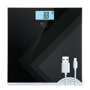 Himaly Digital Body Weight Scale, USB Rechargeable Bathroom Scale with LCD Display, 400Ibs