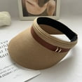 thumbnail image 3 of CoCopeaunts Empty Top Sun Straw Hats For Women Summer Wide Brim UV Protection Sunshade Hats Outdoor Beach Sun Cap For Lady Visor Cap Gorros, 3 of 6