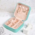thumbnail image 4 of 1pcs Letter Jewelry Box Cyan Single Layer Storage Box Ladies Classic Pure White Fashion Storage Travel Leather Box O, 4 of 6