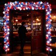 thumbnail image 5 of 4th of July Foil Garland Decoration, Red White and Blue Luminous PVC Hanging Wreath Garland, Cuttable Patriotic Party Decor for Independence Day Memorial Day Door Window Fence Mantle Railing, 5 of 6