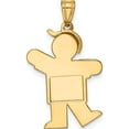 thumbnail image 5 of 14K Yellow Gold Solid Engravable Boy With Hat On Left Charm (30 X 18) Made In United States xk386, 5 of 6