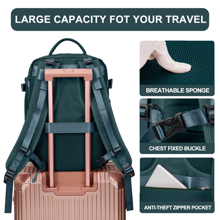 DAKIMOE Large Travel Backpack, Airline Carry-On Approved photo 3