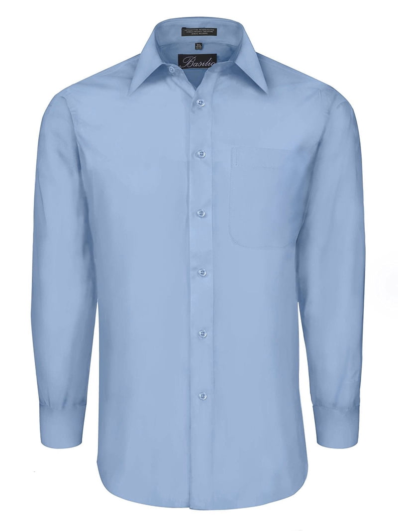 Men's Basilio Convertible Cuff Solid Dress Shirt - Many Colors Available, Size: 19-19.5 Neck * 36/37 Sleeve - 3XL