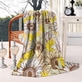 thumbnail image 2 of Yellow Sunflower Bud Leaf Pattern Blanket,Comfortable Soft Lamb Wool Throw Blanket,All Season,Warm Lightweight Blankets for Sofa Bed Couch Living Room Chair,50"x60", 2 of 4