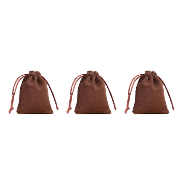 Minnieouse Bolsa de joyería Bolsas pequeñas con cordón Anillos Embalaje Golosinas Regalos de fiesta de boda móviles Bolsas dibujables Café-8 Type1 NO1