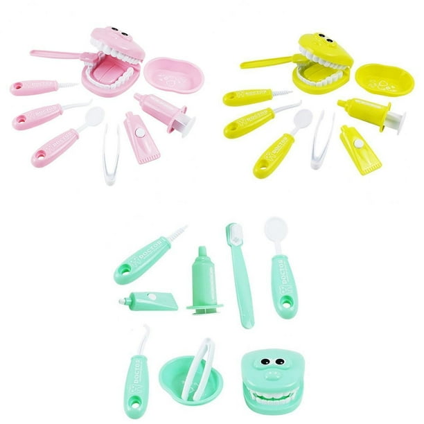 Juego de doctor para niños perfke Juguetes de Aprendizaje Amarillo Rosa Verde